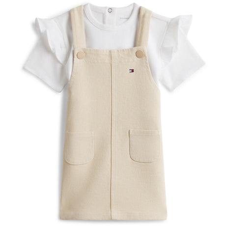 Tommy Hilfiger Classic Beige Dungaree Kjole Sæt