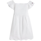 Tommy Hilfiger White Broiderie Anglaise Kjole S/S
