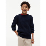 Tommy Hilfiger Dark Night Navy Bomuld Cable Sweater