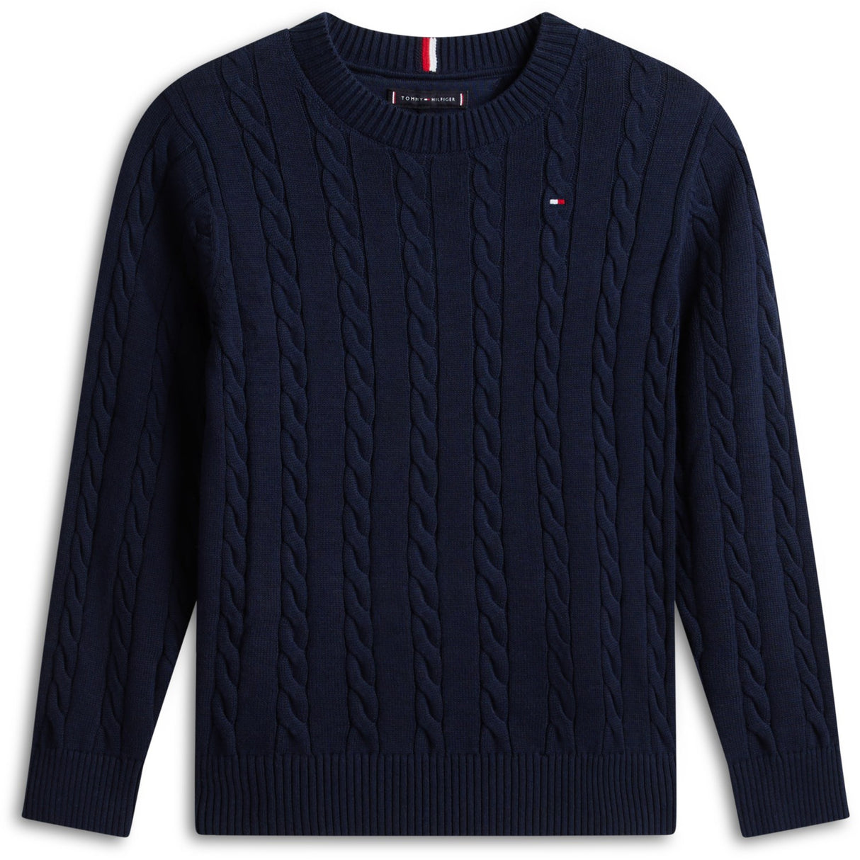 Tommy Hilfiger Dark Night Navy Bomuld Cable Sweater
