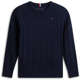 Tommy Hilfiger Dark Night Navy Bomuld Cable Sweater