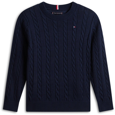 Tommy Hilfiger Dark Night Navy Bomuld Cable Sweater