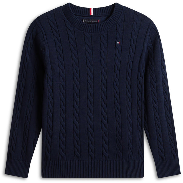 Tommy Hilfiger Dark Night Navy Bomuld Cable Sweater