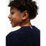 Tommy Hilfiger Dark Night Navy Bomuld Cable Sweater
