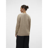 Mama;licious Natural Melange Mlnewanne Iris L/S Strik Top 2F Noos