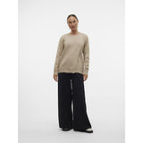 Mama;licious Natural Melange Mlnewanne Iris L/S Strik Top 2F Noos