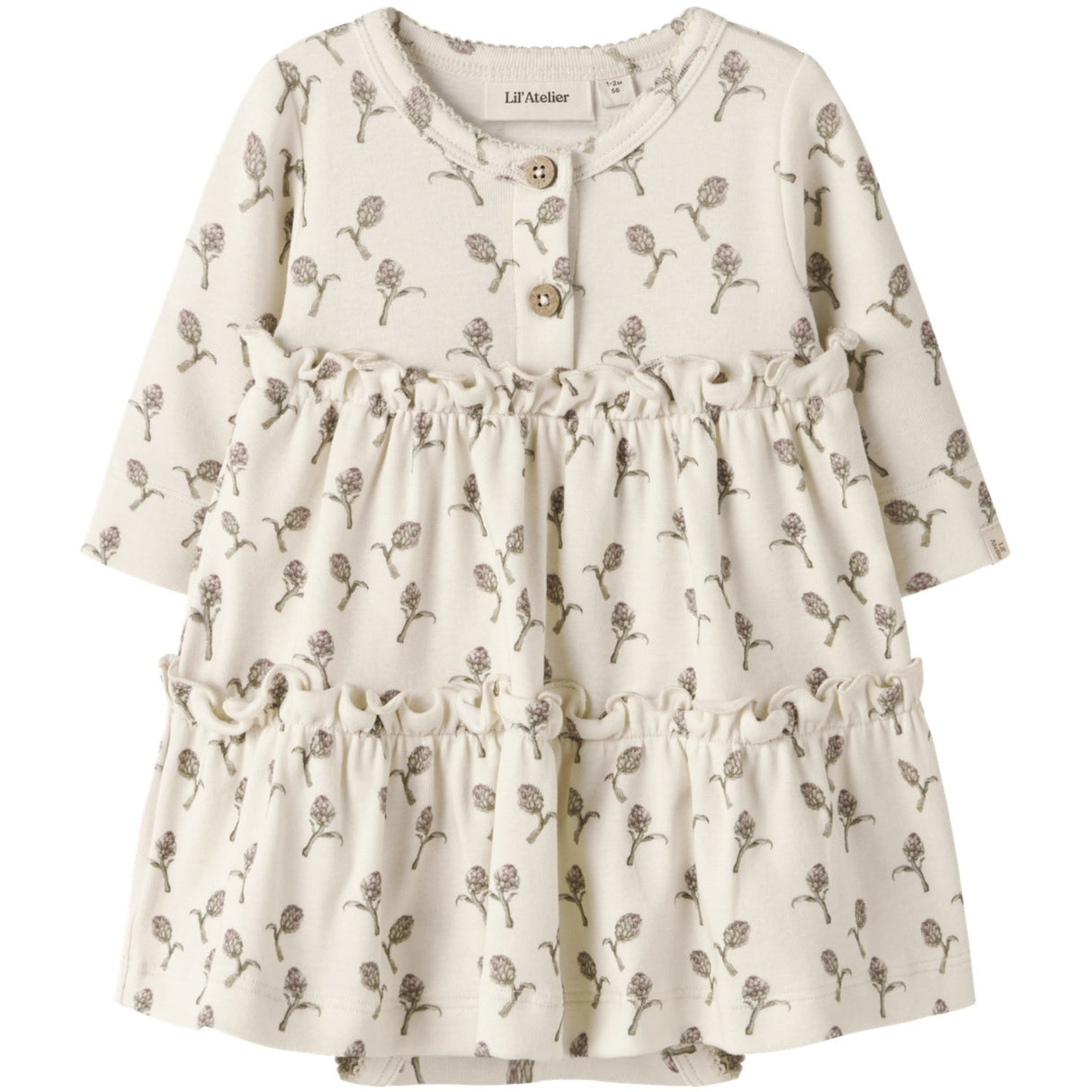 Lil'Atelier Turtledove Artichoke Nbfgayo Sum Ls Body Kjole Lil