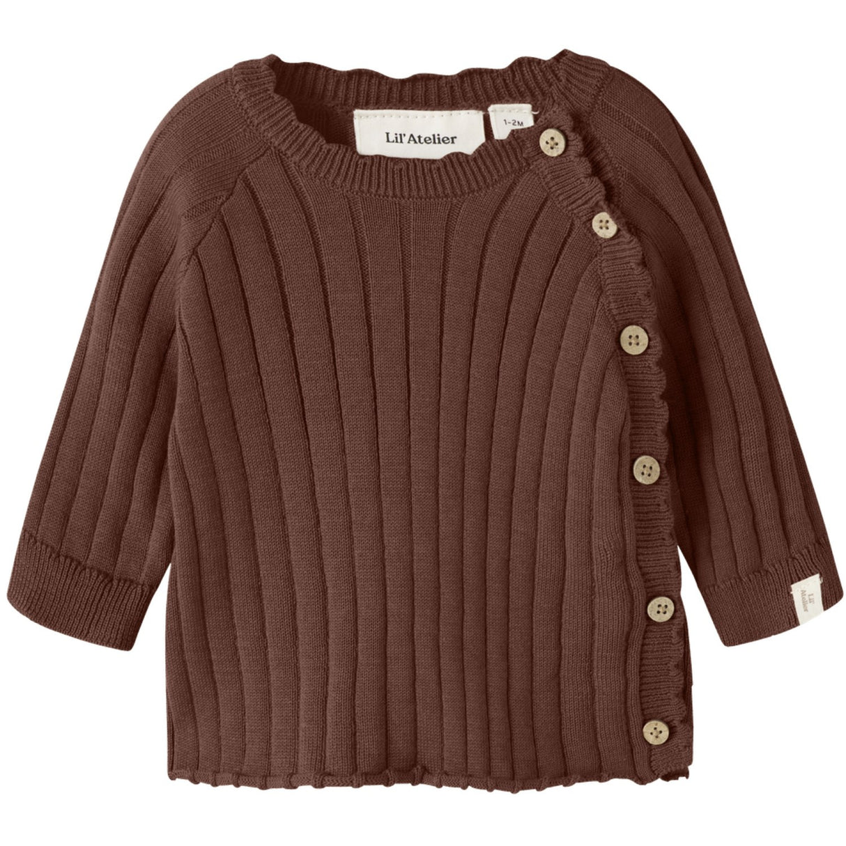 Lil'Atelier Mahogany Nbfnelsan Ls Slå-om Strik Lil