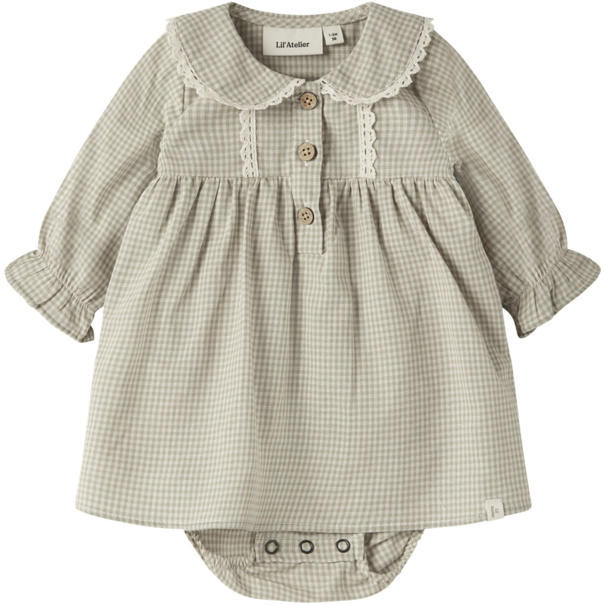 Lil'Atelier Moss Gray Nbfoleno Ls Loose Body Kjole Lil