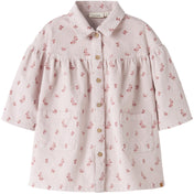 Lil'Atelier Hushed Violet Flower Emb Nmfnelly Cord Ls Loose Kjole 1145-Hc Lil