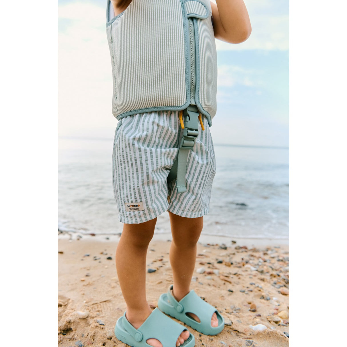 LIEWOOD Stripe Peppermint / Crisp White Duke Stripe Badeshorts