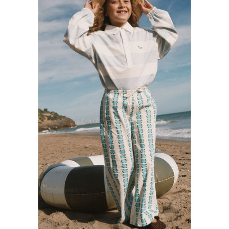 TinyCottons Off-white Blue Flowers Pant