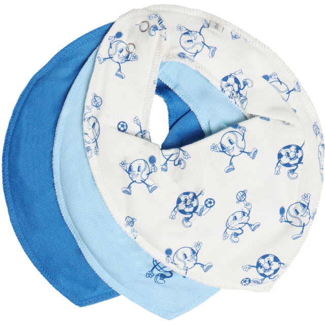 Pippi Light Dusty Blue Bandana Savlesmæk Boy -Aop (3-Pack)