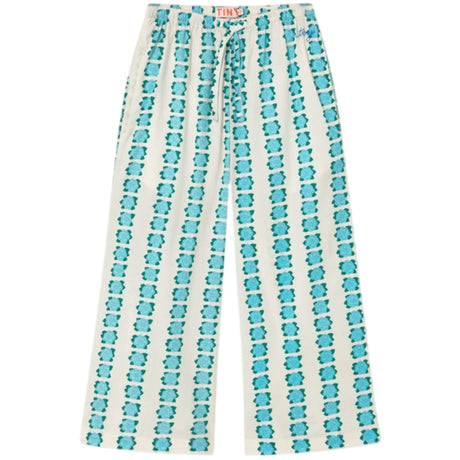 TinyCottons Off-white Blue Flowers Pant