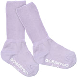Gobabygo Cloud Lilac Non Slip Strømper Organic Bomuld