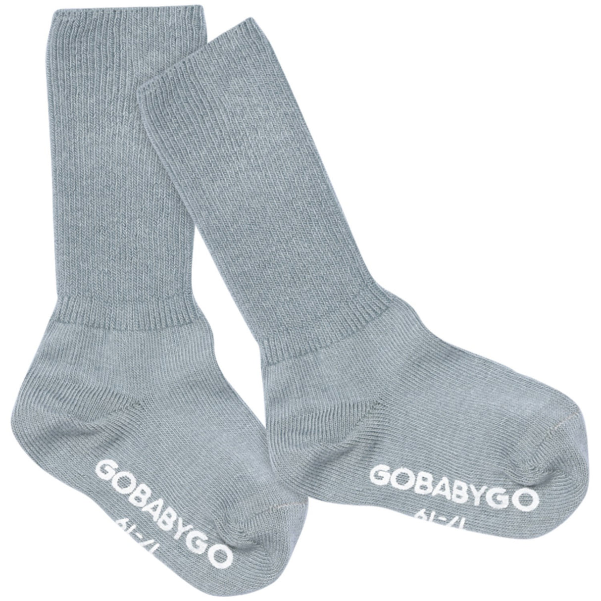 Gobabygo Dusty Blue Non Slip Strømper Organic Bomuld