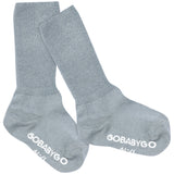 Gobabygo Dusty Blue Non Slip Strømper Organic Bomuld