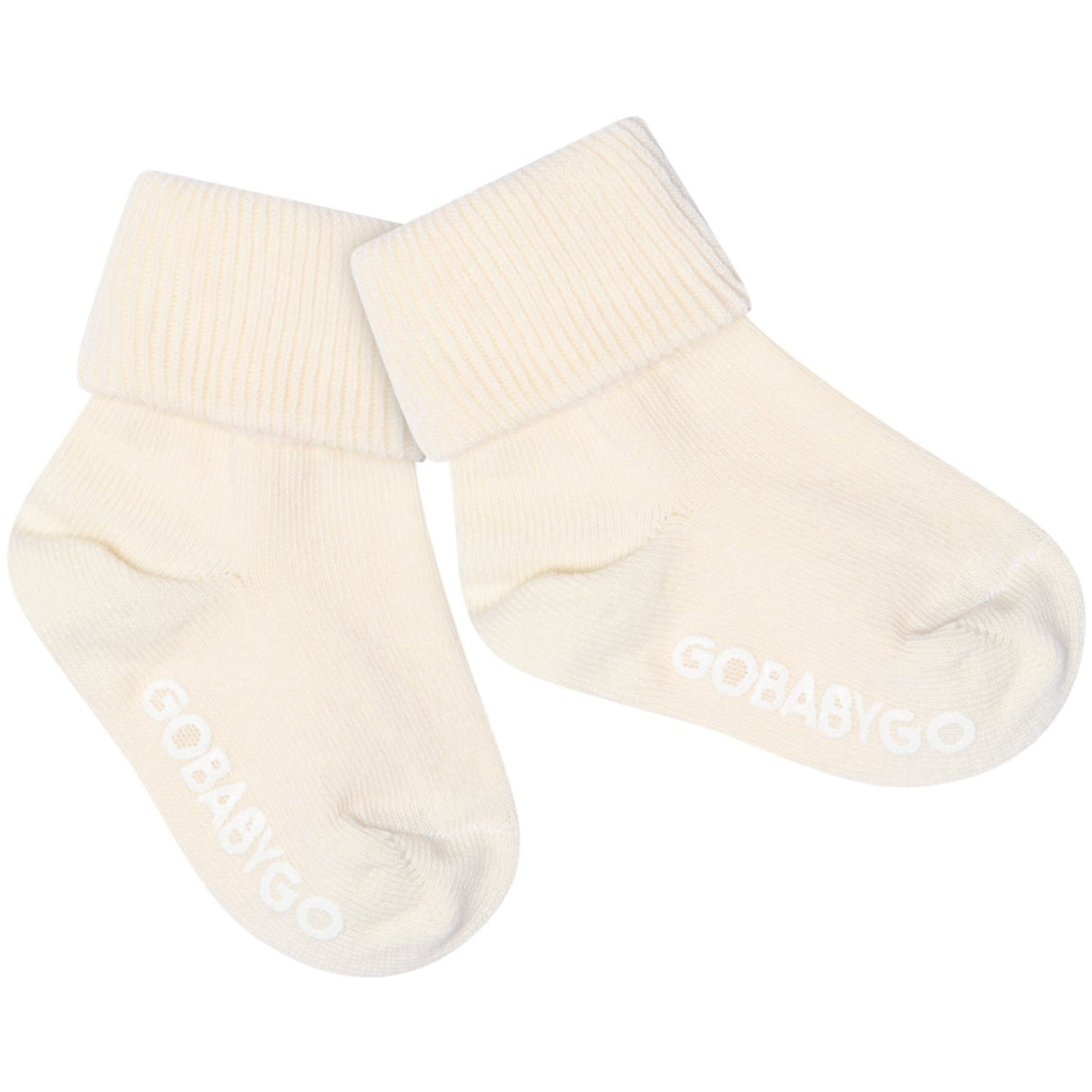 Gobabygo Off White Non Slip Strømper Organic Bomuld
