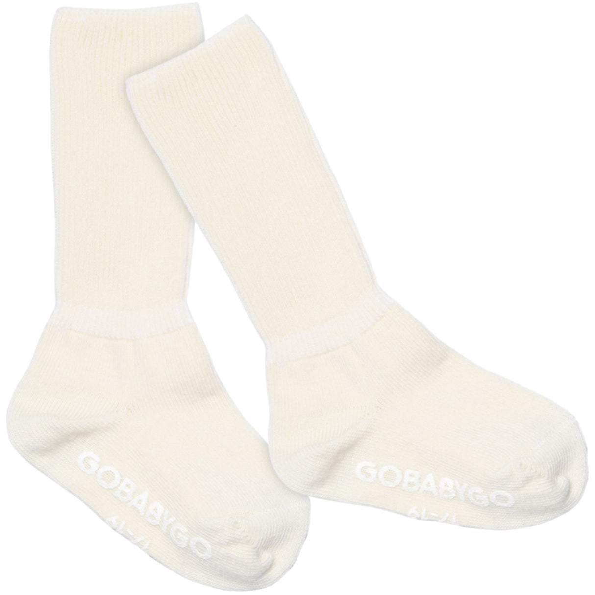 Gobabygo Off White Non Slip Strømper Organic Bomuld