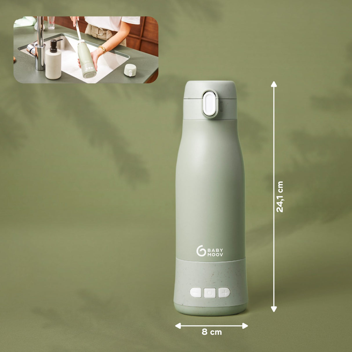 Babymoov Sage Green Moov & Feed Autonomous Flaske Varmer