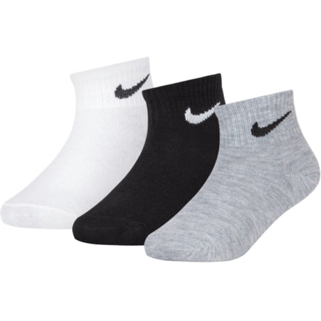 NIKE White/Dark Gray Heather Nike Basic Ankle 3-Pak Strømper