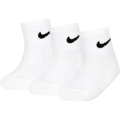 NIKE White/Black Core Swoosh Gripper 3-Pak Strømper