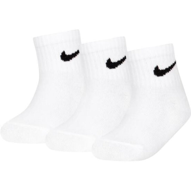 NIKE White/Black Core Swoosh Gripper 3-Pak Strømper