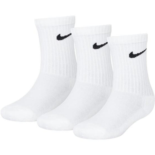 NIKE White Nike Basic Pak Crew 3-Pak Strømper