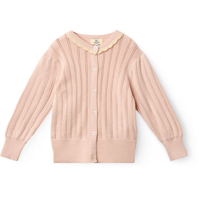 COPENHAGEN COLORS Dusty Rose Comb. Strikket Pointelle Cardigan