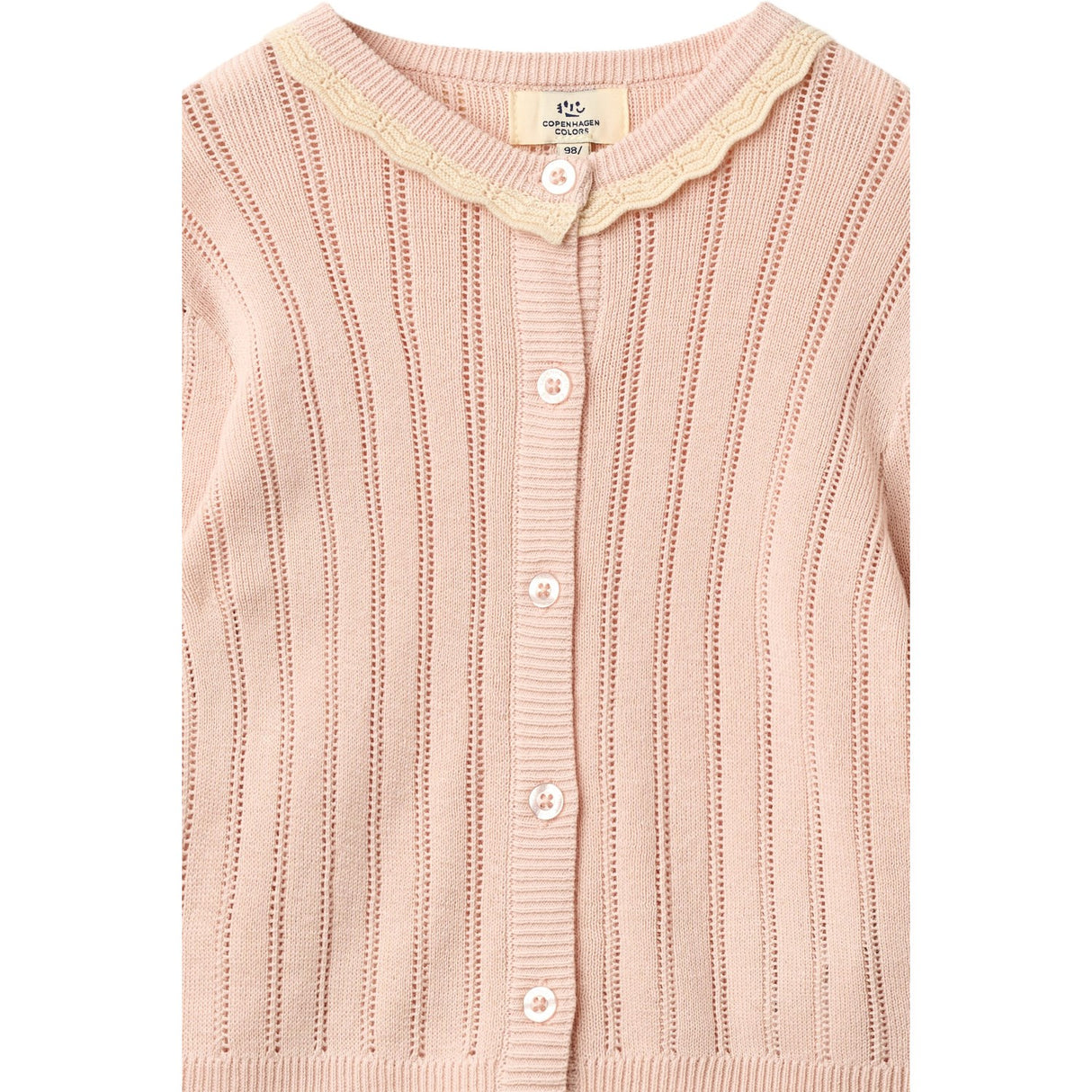 COPENHAGEN COLORS Dusty Rose Comb. Strikket Pointelle Cardigan