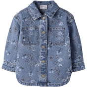 Name It Medium Blue Denim Flower Nmfjoy Dnm AOP Jakke 2633-Im