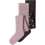 Name It Chocolate Plum Lilas Nmfnina 2P Strømpebukser