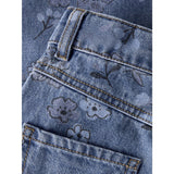 Name It Medium Blue Denim Flower Nmfrose Wide AOP Jeans 2633-Im