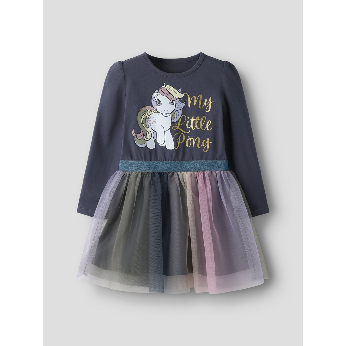 Name It Ombre Blue Nmfsessa Mlp Ls Tyl Kjole Cplg