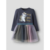 Name It Ombre Blue Nmfsessa Mlp Ls Tyl Kjole Cplg