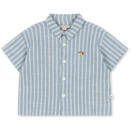 Konges Sløjd Trio Bleu Stripe Elliot Ss Skjorte Gots