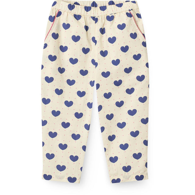 COPENHAGEN COLORS x Luksusbaby Heart Aop Ocean Heart and Dots Bukser Loose Fit