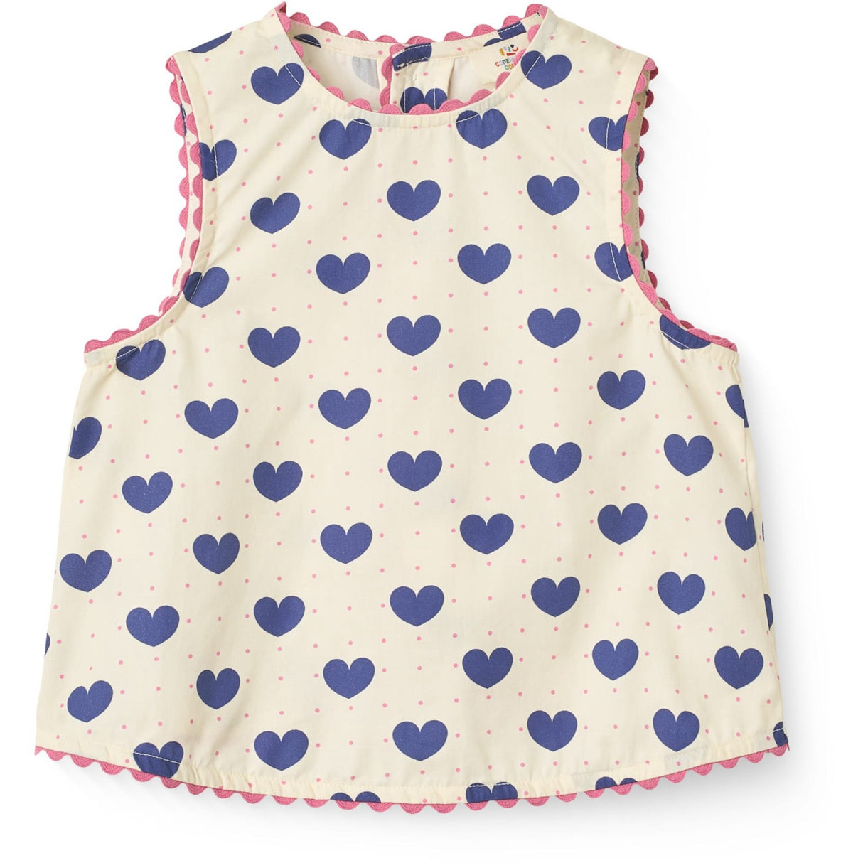 COPENHAGEN COLORS x Luksusbaby Heart Aop Ocean Heart and Dots Bluse m/Shorts Sæt