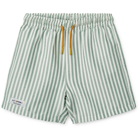 LIEWOOD Stripe Peppermint / Crisp White Duke Stripe Badeshorts