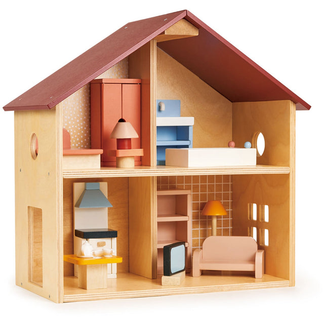 Mentari Dukkehus Med Møbler - Poppets House