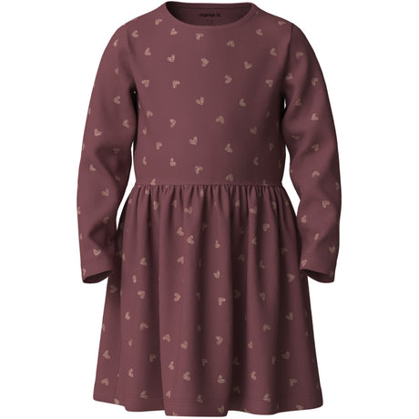 Name It Wild Ginger Pink Glitter Hearts Nmfvivian Ls Kjole