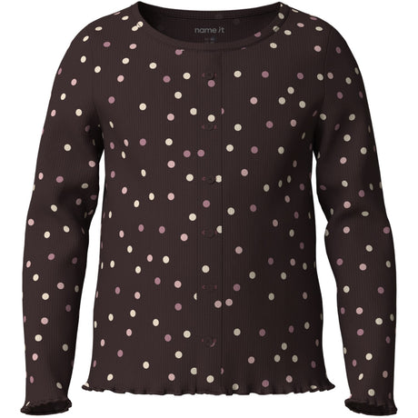 Name It Chocolate Plum Small Dots Nmfvemia Ls Slim Top