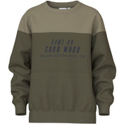 Name It Olive Night Game On Nkmvemil Ls Nreg Sweat Bru
