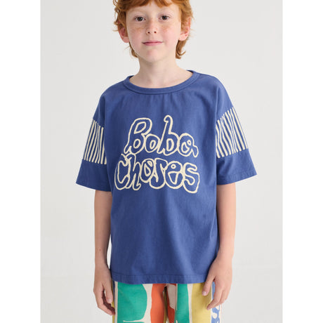 Bobo Choses Navy Blue Bobo Choses By Hand T-Shirt