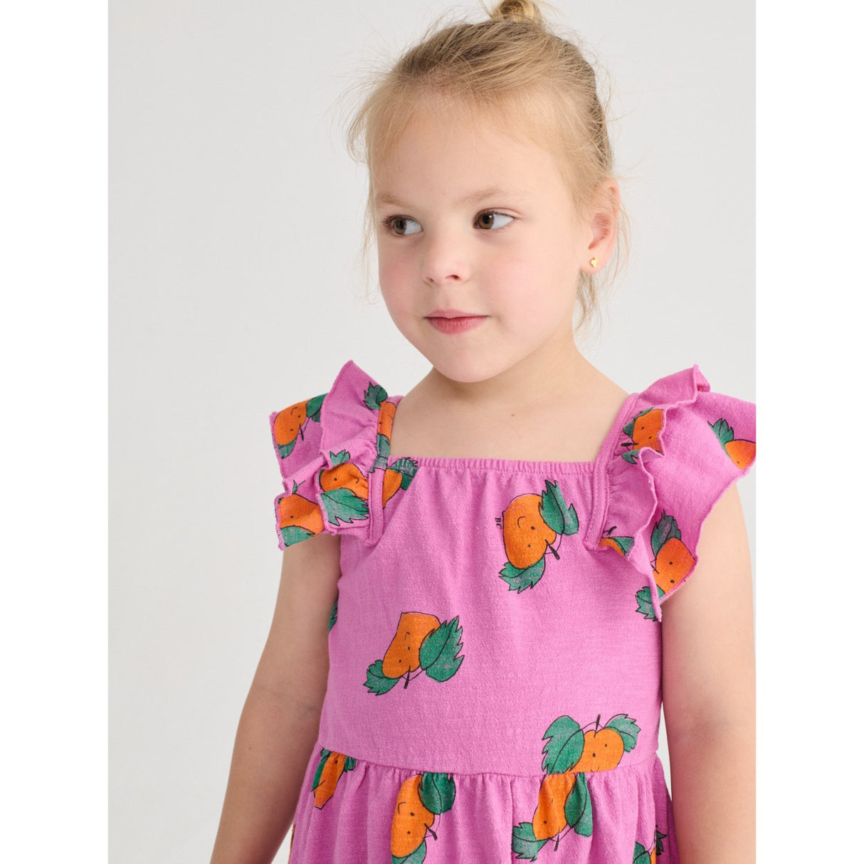 Bobo Choses Purple Tangerine All Over Ruffled Kjole