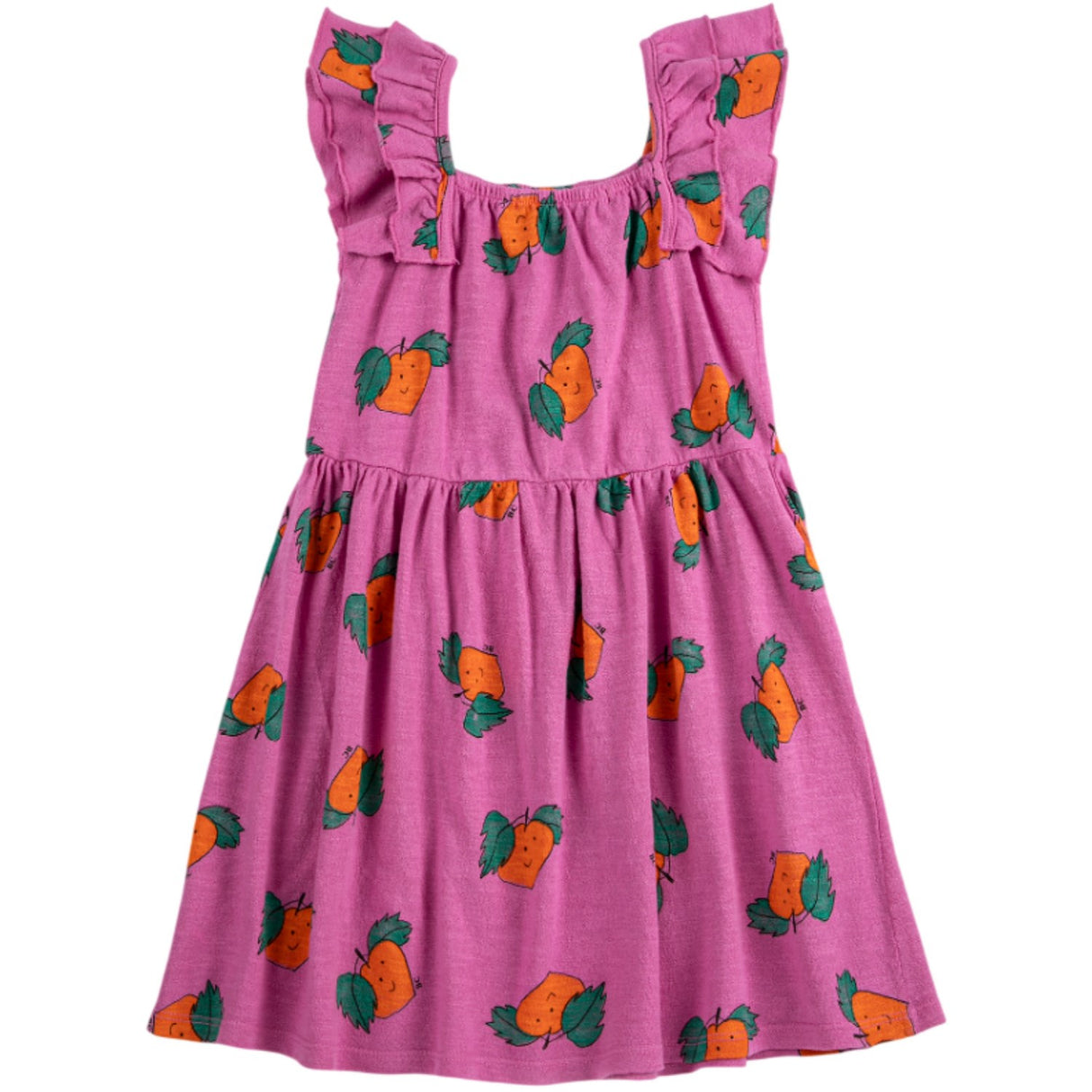 Bobo Choses Purple Tangerine All Over Ruffled Kjole