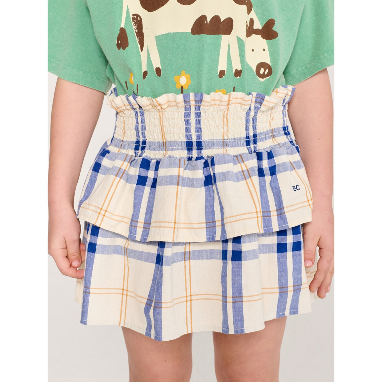 Bobo Choses Offwhite Fun Tartan Woven Nederdel