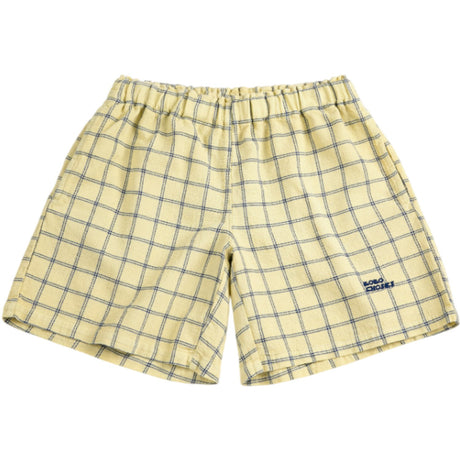 Bobo Choses Yellow Spicy Window Pane Woven Bermuda Shorts