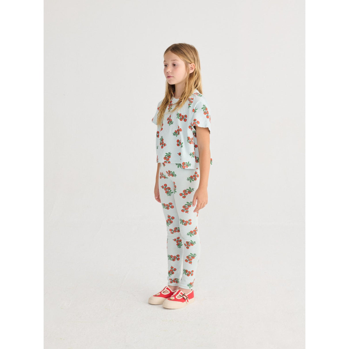 Bobo Choses Light Blue Juicy Tomatoes All Over Cropped T-Shirt
