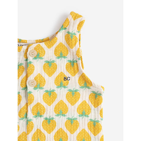 Bobo Choses White Strawberry All Over Woven Playsuit